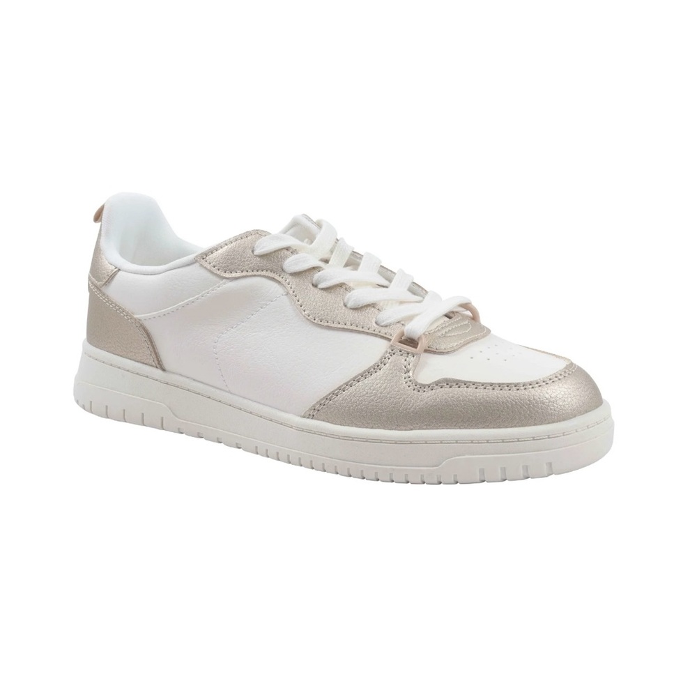 No Boundaries Women’s White and Gold Sneakers W